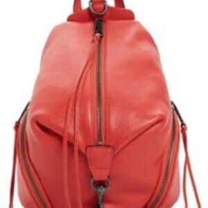 Rebecca Minkoff Red Leather Julian Backpack Bag Purse